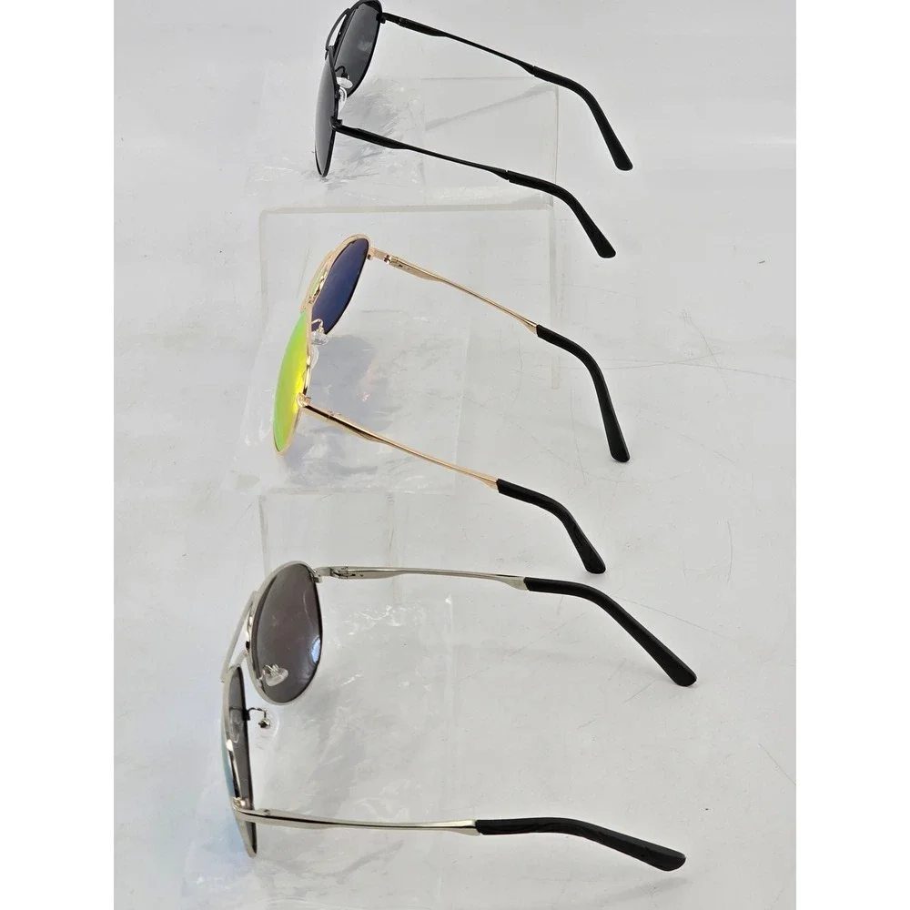 Style Aviator Sunglasses Unisex OS Multicolor Mirrored Lens Metal Frame -NEW
